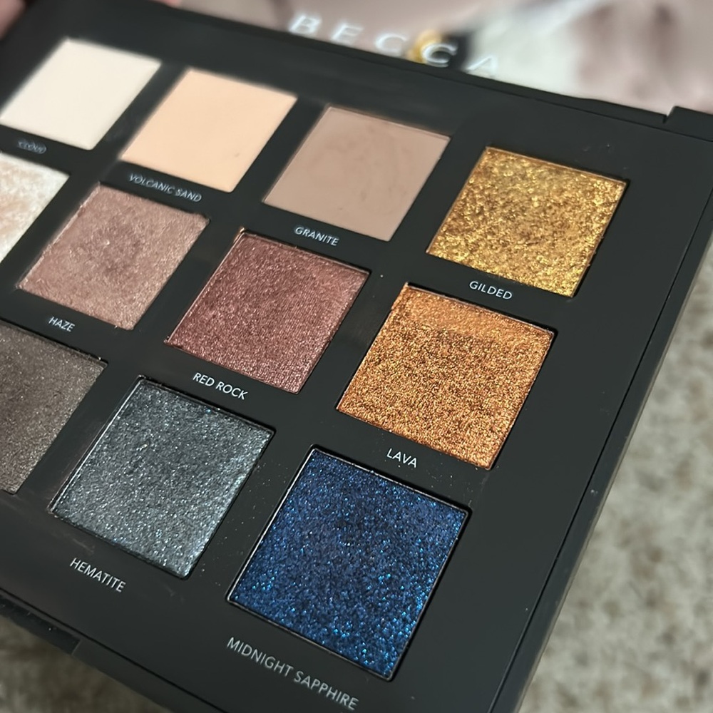BECCA Eyeshadow Palette with Gold and Blue Hues - Picture 4 of 5